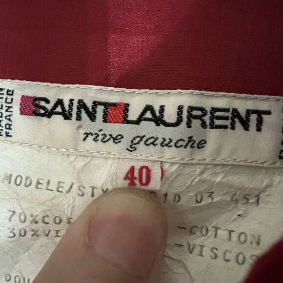 Vintage Saint Laurent Rive Gauche Women’s Velvet Tylorean Jacket Size 40 Red - Picture 4 of 8